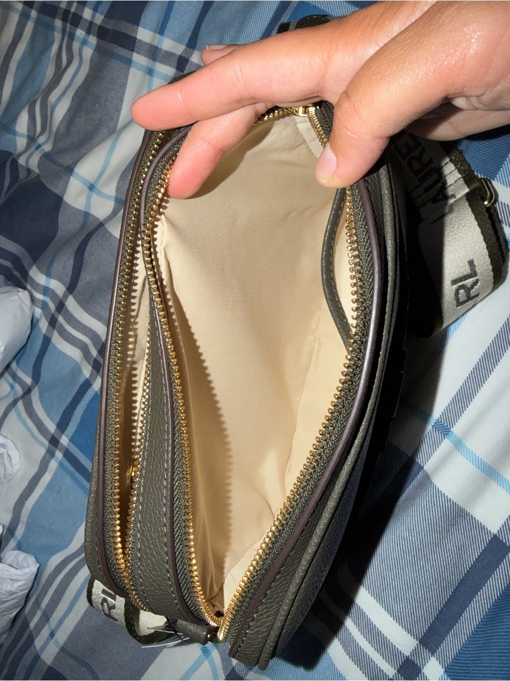 Brand New Lauren Ralph Lauren Crossbody Bag – Dark Olive (Tags Attached) - Picture 5 of 12